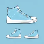 light blue sneakers with white soles image